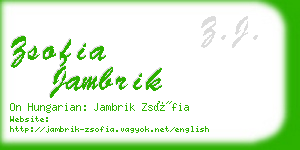 zsofia jambrik business card